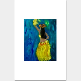 Hula Dance Yellow Posters and Art